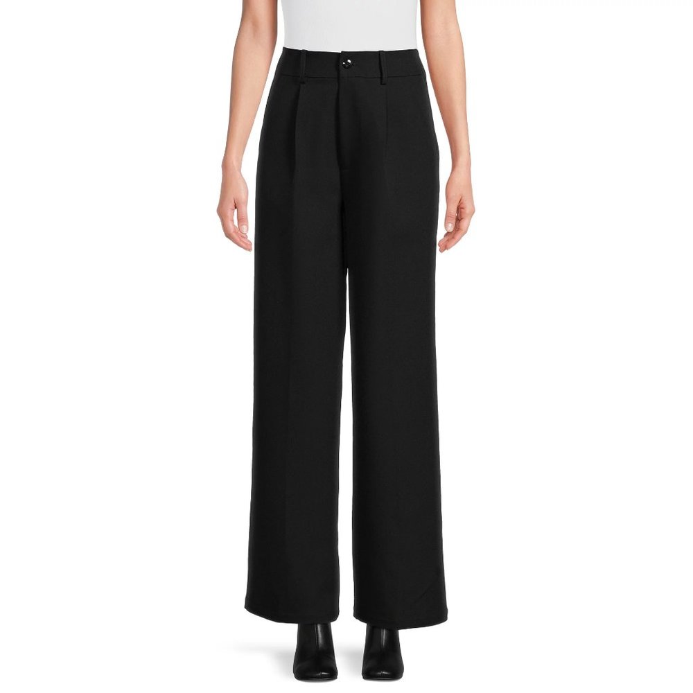 NWT Madden NYC Black High Rise Wide Leg Trouser Pants
